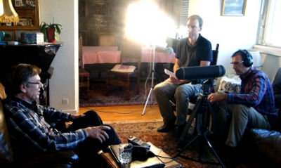 Grabando entrevista con Christian Laurut